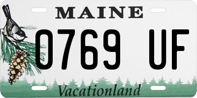 ME license plate 0769UF