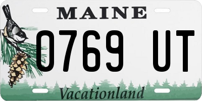 ME license plate 0769UT