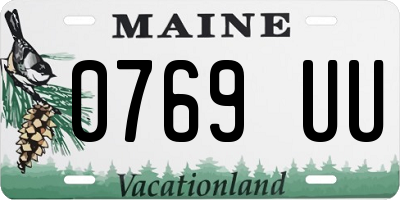 ME license plate 0769UU