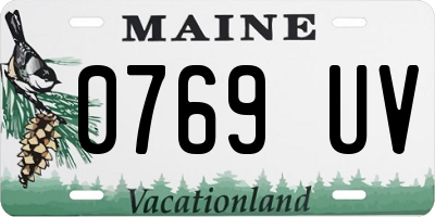 ME license plate 0769UV