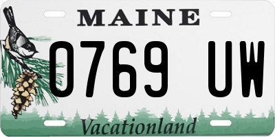 ME license plate 0769UW