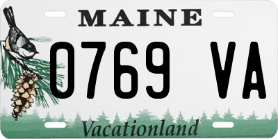 ME license plate 0769VA