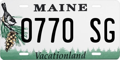 ME license plate 0770SG