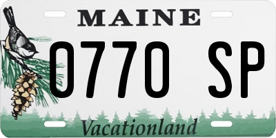ME license plate 0770SP