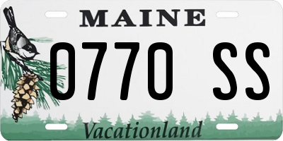 ME license plate 0770SS