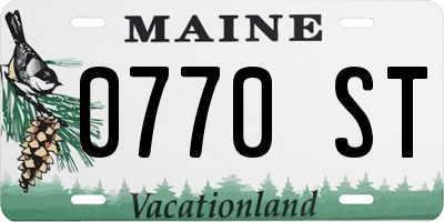 ME license plate 0770ST