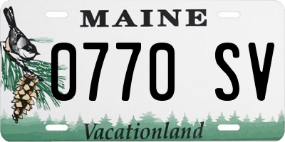 ME license plate 0770SV