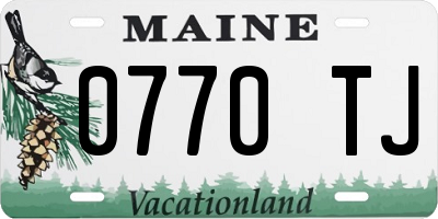 ME license plate 0770TJ