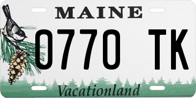 ME license plate 0770TK