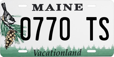 ME license plate 0770TS