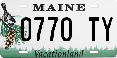 ME license plate 0770TY