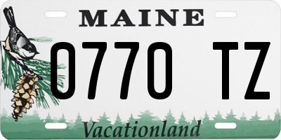 ME license plate 0770TZ