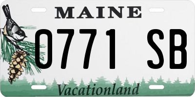 ME license plate 0771SB