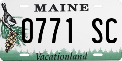 ME license plate 0771SC