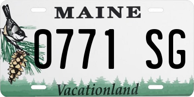 ME license plate 0771SG