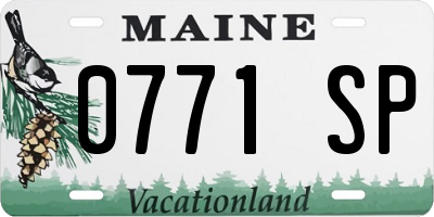 ME license plate 0771SP