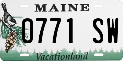 ME license plate 0771SW