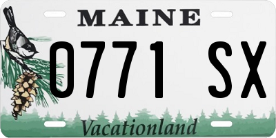 ME license plate 0771SX