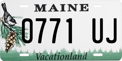 ME license plate 0771UJ