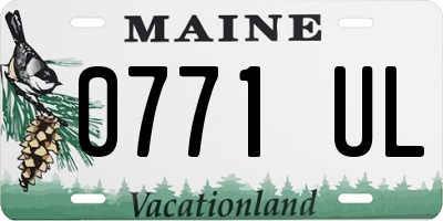 ME license plate 0771UL