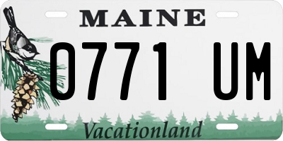 ME license plate 0771UM