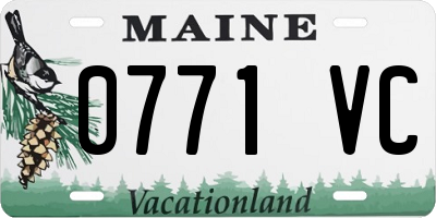 ME license plate 0771VC