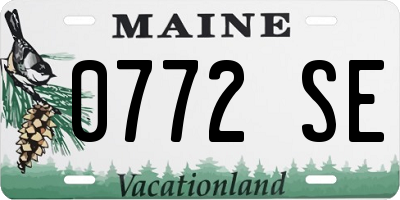 ME license plate 0772SE