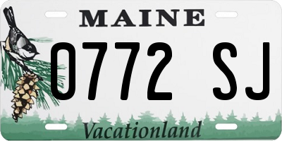 ME license plate 0772SJ