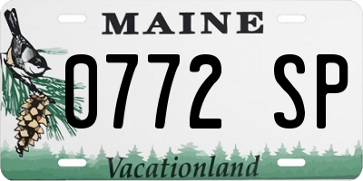 ME license plate 0772SP