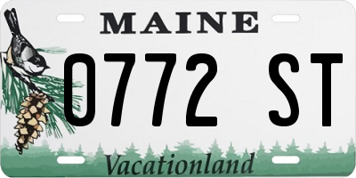 ME license plate 0772ST