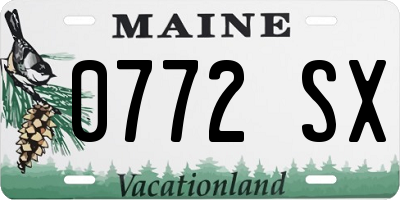 ME license plate 0772SX