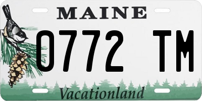 ME license plate 0772TM