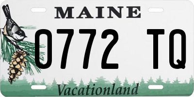 ME license plate 0772TQ
