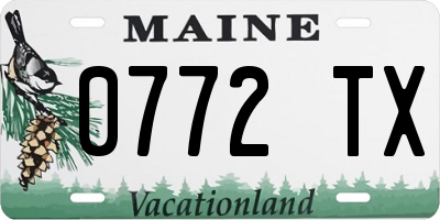 ME license plate 0772TX