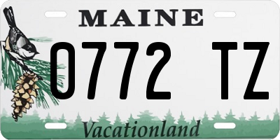 ME license plate 0772TZ
