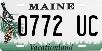 ME license plate 0772UC