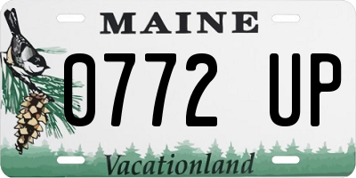 ME license plate 0772UP