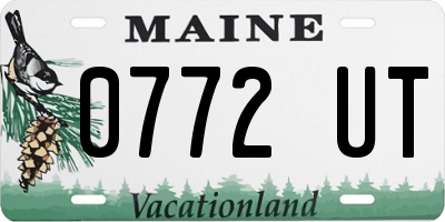 ME license plate 0772UT