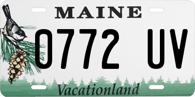 ME license plate 0772UV