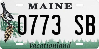 ME license plate 0773SB