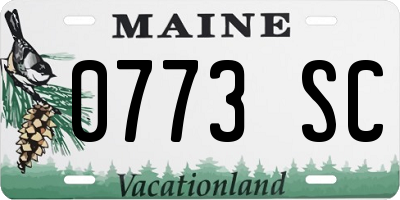ME license plate 0773SC