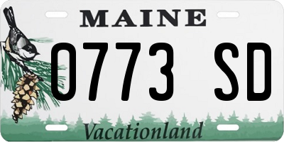 ME license plate 0773SD