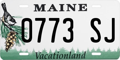 ME license plate 0773SJ