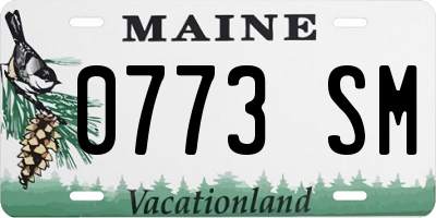 ME license plate 0773SM