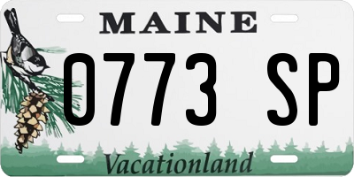 ME license plate 0773SP