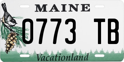 ME license plate 0773TB