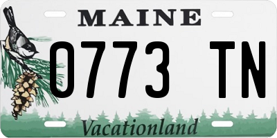 ME license plate 0773TN
