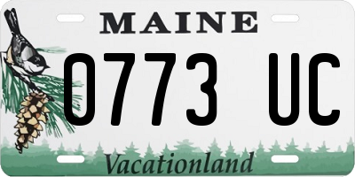 ME license plate 0773UC