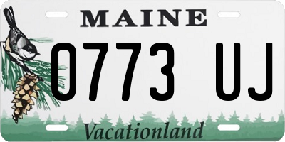 ME license plate 0773UJ