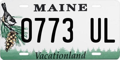 ME license plate 0773UL